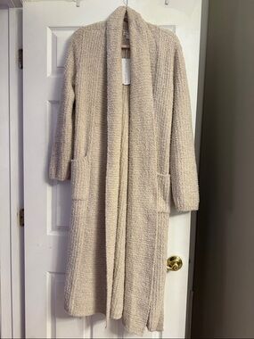 Cozy Long Shawl te Collar Cardigan - Taupe